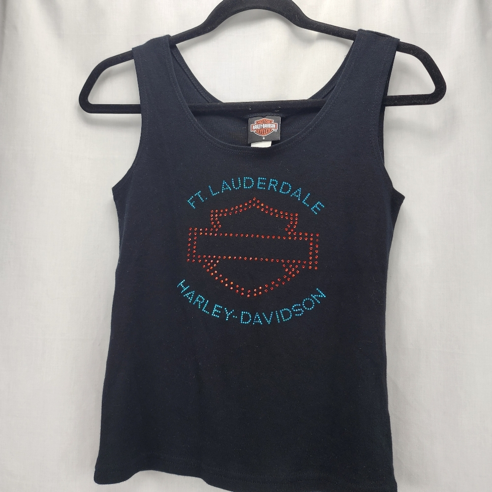 Harley-Davidson Women's Tank Top Ft Lauderdale FL Bling beaded Size Small